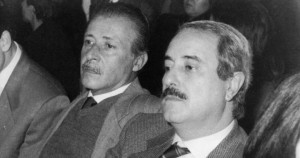 Paolo Borsellino (1940 - 1992), links, und Giovanni Falcone (1939 - 1992)